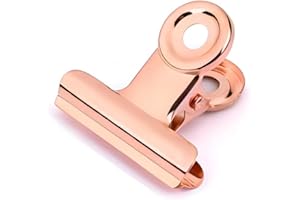 Coideal Bulldog - Graffette in metallo color oro rosa, 20 pezzi, 5 cm, per ufficio, sacchetti per alimenti, foto, lavori artistici (50 mm)
