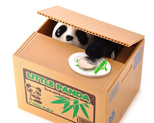 FGF-EU Money Coin Bank Lovely Panda Piggy Bank Saving Coin Box Steal Coins like Magic Great Gift for Kids