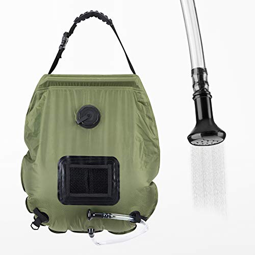 Wonyered - Bolsa de Ducha para Exteriores (20 L, con termómetro, para Camping, Senderismo, al Aire Libre)