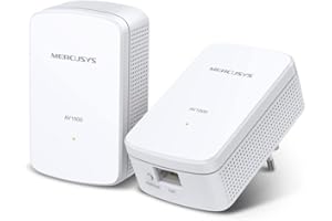 Mercusys TP-Link MP500 Kit Powerline Kit Homeplug AV2 hasta 1000Mbps, 1 Puerto Gigabit, Plug & Play, Compatible con Todos los routers, tecnología Powerline