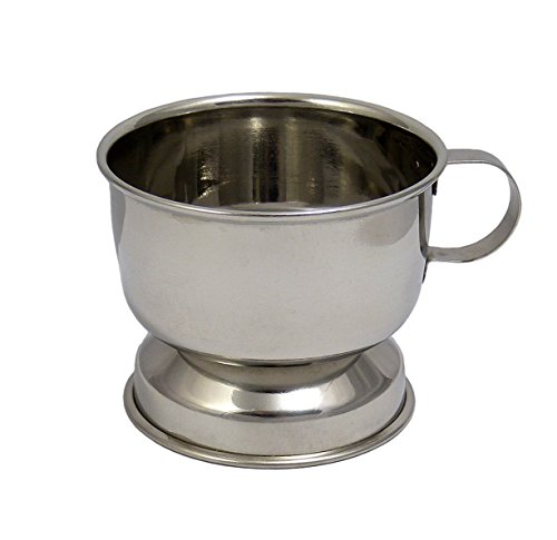 High Quality Shaving Mug Bowl with Metal Base and Handle - 7 cm - Stainless Steel