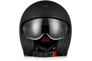 ORIGINE Casque de Moto Jet Casque de Scooter avec Lunettes ECE 22-06