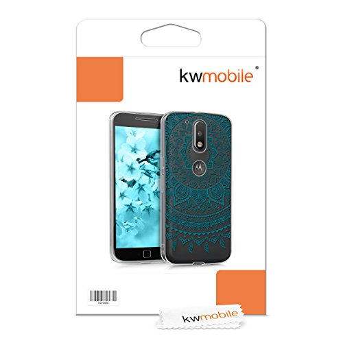 kwmobile Funda para Motorola Moto G4   Moto G4 Plus - Carcasa Protectora de  TPU  con dise  o de Sol hind   en  Azul Oscuro Transparente 