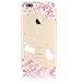 Produktbild iPhone 8 Plus Hülle,iPhone 7 Plus Case,iPhone 8 Plus/iPhone 7 Plus Silikon Gel Schutzhülle,Sunroyal Schön Floral Elegant Rosa Blumen Weiß Hase Entwurf Muster Transparent Durchsichtig TPU Bumper Case Soft Silikon Gel Crystal Case Hülle Ultra Slim Dünn Thin Flexible Protective Schutzhülle Handy Tasche Etui Cover für Apple iPhone 8 Plus/iPhone 7 Plus (5,5 Zoll)-White Rabbit