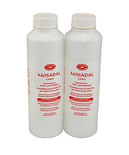 Kosmetische Hand-und Fußpflegeset 5 in 1 Professionelle Hornhautentfernung! 2 x Mosadal Lotion 250ml – Mosadal Creme Hydratante Urea 100ml – Mosadal Kosmetikwatte 25g – Hornhautschaber stumpfes Skalpell aus Chirugenstahl - 2