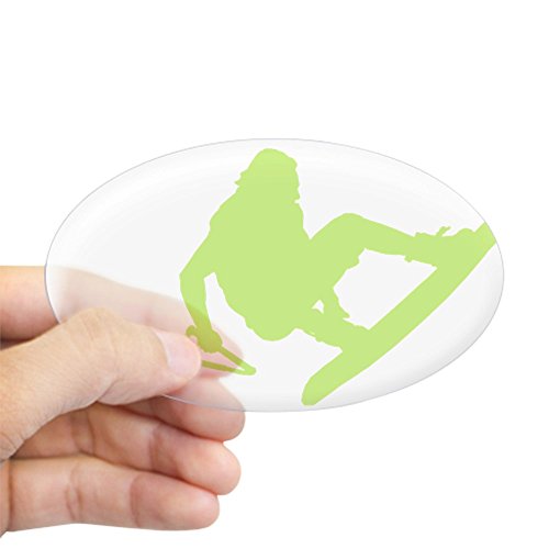 CafePress Green Wakeboard 360 Handle Pa Oval Bumper Sticker, Euro Oval Car Decal