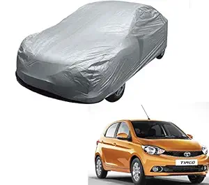 Kozdiko Silver Matty Car Body Cover with Buckle Belt for Tata Tiago/Maruti New Swift/Toyota Etios Liva/Maruti Old Swift/Nissan Micra/Renualt Pulse/Tata Bolt