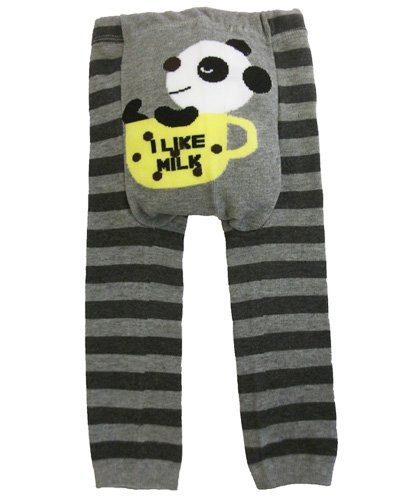 Baby and Toddler Wooly leggings by Dotty Fish boys Grey Perfect Panda - 95cm/24+ months