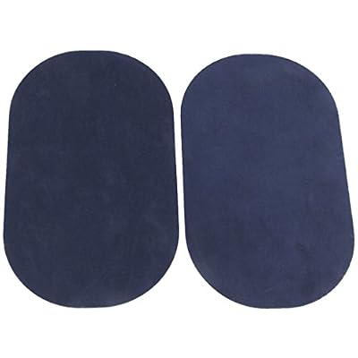 MagiDeal 1 Paire Patchs Pièces Ovale en Tissu Thermocollant Ornement de Vêtement - Bleu Foncé