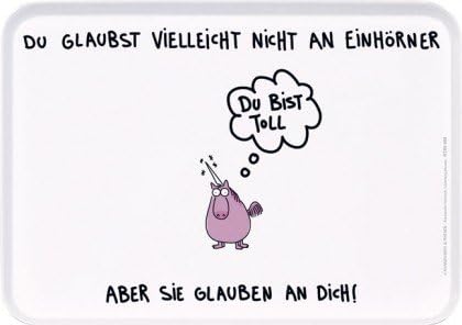 Melamine Tray Unicorn "Du bist toll" (Text in German You are awesome) Dimensions 30 x 21 cm