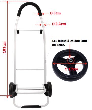 Einkaufstrolley Bo Time – Große Kapazität 52L – Chassis ist aus 100% Aluminium – 3 Jahre Garantie - 5