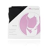 Stilltop-Stillshirt-Unterhemd für Damen zum Stillen, aus Baumwolle-Modal, integriertes Bustier mit Clip-Verschlüssen, Schwarz von HERZMUTTER (5400) - 6