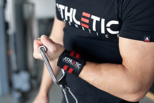 Handgelenkbandage [2er Set] in 45cm / 60cm Länge – Wrist Wraps fürs Krafttraining, Bodybuilding, Crossfit und Fitness – Für Frauen und Männer geeignet – ATHLETIC AESTHETICS - 3