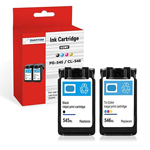 SMARTOMI - 2
  Cartuchos de Tinta PG-545 Negro y CL-546 XL Tricolor Remanufacturado con
  impresoras Canon Pixma Series MG2550, MG2550S, MG2950, MG2950S, MG2450 e
  IP2850