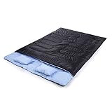 OUTAD Sac de Couchage Double avec 2 Oreillers 220 × 153cm Chaud Confortable