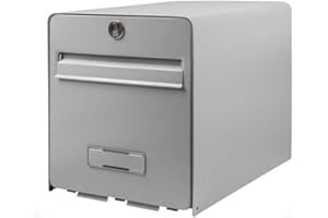 BURG-WÄCHTER Boîte aux Lettres Agréée La Poste, 1 Porte, 501 GR FAVOR, Gris, en Acier Galvanisé, Avec Porte à Ouverture Totale et Stop-Courrier (Porte bloquée à 120°)