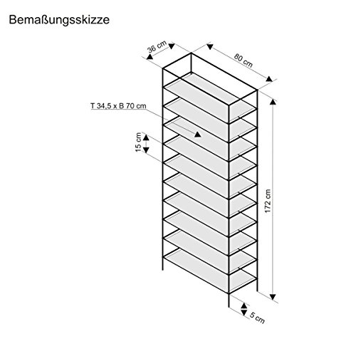Schuhregal Paris Motiv ca. B80 x T30 x H170 cm - 7