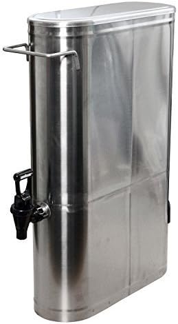 Low Profile 3.5 Gallon Stainless Steel Iced Tea Coffee Lemonade Beverage Dispenser with Spigot by Junipers