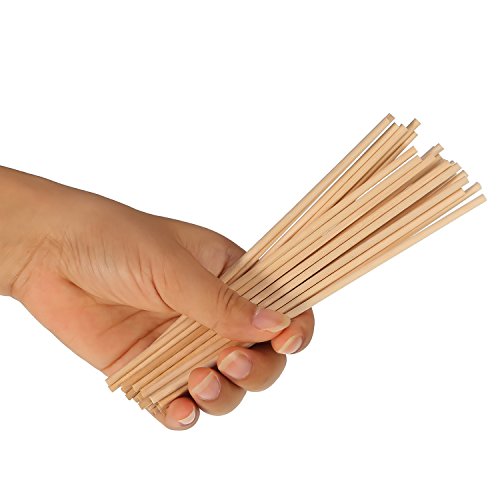 eBoot Unfertige Naturholz Handwerk Rund Stäb 100 Stück ( 6 x 1/ 8 Zoll) - 4