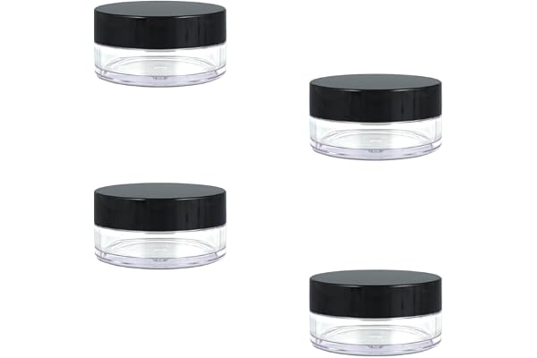 Petite Contenants Cosmétiques, 4 Pièces Mini Pots D'échantillons de Voyage Ronds Clairs Vides, pour Crème, Échantillons, Poudre, Baume à Lèvres