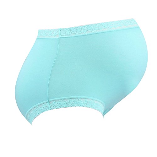 WANGSAURA Pregnant Women's Underwear Panties Model Lace Soft Smooth Cozy Maternity Briefs Knickers (Waist70-128cm/27.56"-50.39", light blue)