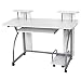 Produktbild Songmics 120 x 59 x 90 cm Computerschreibtisch mit Tastaturauszug 2 Regale 8 Kunststoffrollen weiß PC Tisch für das Home Office LCD812W