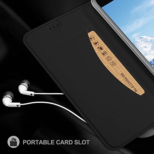 Ulefone S8 Pro Cover, KuGi Slim Flip Cover Custodia per Ulefone S8 Pro Smartphone (Flip Series - Nero)