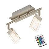 Briloner Leuchten 2530-022 LED Deckenstrahler, Farbsteuerung/Farbwechsel mit Fernbedienung, dimmbar, schwenkbar