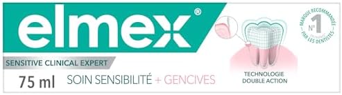 ELMEX - Dentifricio Cura Sensibilità + Gencives protegge i denti sensibili-Rafforza le gencivi-Formula a doppia azione clinicamente provata -Il tubo da 75 ml