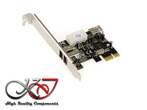 Kalea Informatique - Placa para controlador PCIe a FireWire 400 IEEE1394a, 2+1 puertos, 6 pines y chipset TI XIO2200A