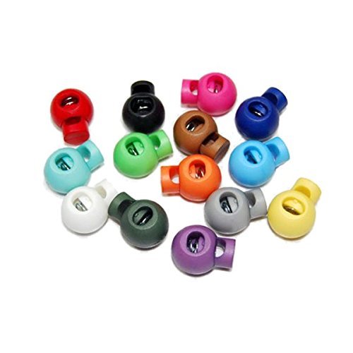 Pixnor Kordelstopper, rund, Kugel Wippe, Kunststoff, zufällige Farbauswahl, 25 Stück