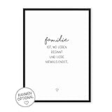  Familie - Kunstdruck auf wunderbarem Hahnemühle Papier DIN A4 -ohne Rahmen- schwarz-weißes Bild Poster zur Deko im Büro/Wohnung/als Geschenk Mitbringsel zum Geburtstag etc.