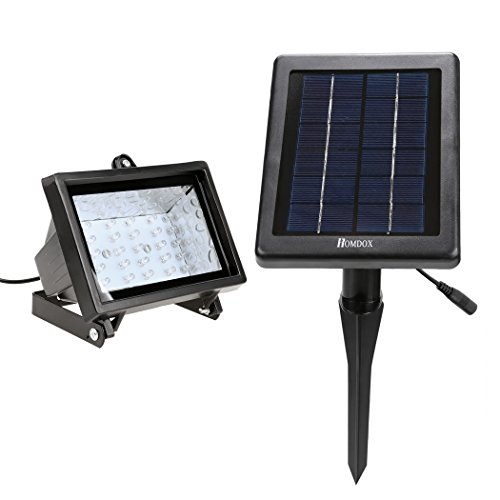 Homdox Solar 30 LED Außenleuchte Strahler Solarleuchte Fluter Solarlicht Flutlicht mit Lichtsensor Sicherheitslicht IP65 Wasserdicht
