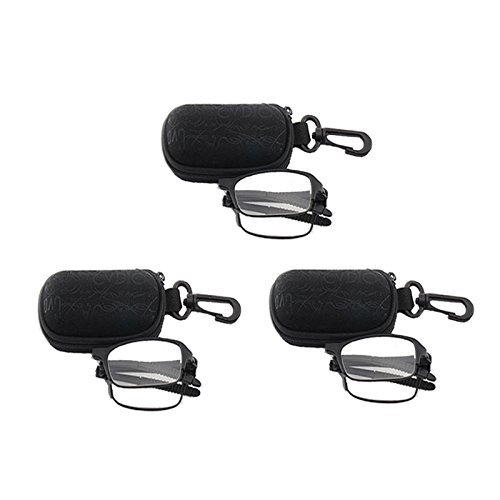 3 PRS Southern Seas Folding Reading Mens Womens +2.50 Glasses Travel Office Home Black Spectacles by Southern Seas