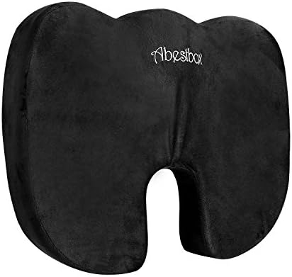 Abestbox Coccyx Seat Cushion Orthopedic Comfort Seat Cushion For Office Chairs Car Seats Long Flight, to Relieve the Back Sciatica Hip Tailbone Pain (Black)