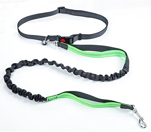Sneff Trade Running Dog Leash Hands Free Dog Lead Runner Waist Belt Lead Bungee Canicross Walking Reflective Leash with 2 Handles Traction Ideal for Running Hiking Jogging and Walking