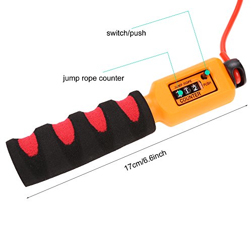 Ancheer Springseil, Speed Rope Hüpfseil mit Zähler für Fitnesstraining Sport Übungen 2,8M - 4