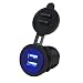 Produktbild HARRYSTORE 5V 3.1A Dual USB Ladegerät Socket Adapter Power Outlet Ladegerät für 12V 24V Motorrad Auto (Blau)