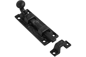 Vibe Door Bolt Straight 75mm on Black Antique, Surface Mounted Door Bolt, Sliding Door Lock, Lock Bolts for Securing Internal Doors for Bedrooms, Bathrooms, Storage Units and Cupboards.