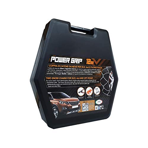 POWER GRIP, Catene da Neve 12mm per SUV, 4x4, Fuoristrada, Misura 247, Omologate TUV e GS Onorm, 12S247