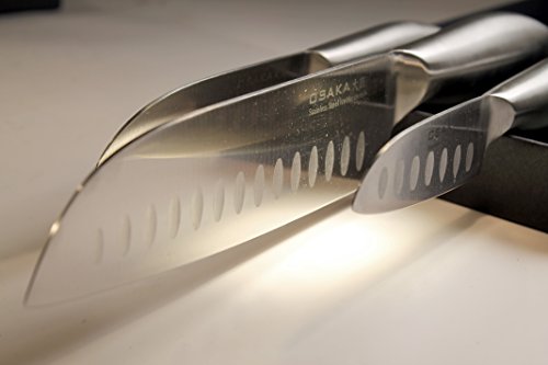 Messer Küchenmesser Set 3-teilig – Santoku Klinge – Eis gehärtet – Edelstahl – scharf und schön (3-teilig, Santoku) - 4