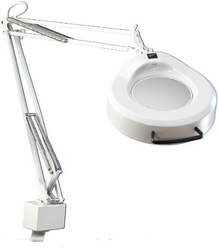 Luxo 16345WT IFM Magnifier, 45" External Spring Arm, 3-Diopter, Edge Clamp, White