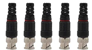 Taapsee 5Pcs CCTV Connector BNC Adaptor Pure Copper BNC Connector for Balun CCTV Surveillance Camera Accessories (Black)
