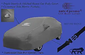 Auto Oprema Trend Water and Heat Resistant Car Body Cover (Solid Grey Matty with Mirror) Compatible with Renault Pulse Car Bumper to Bumper Accurately.