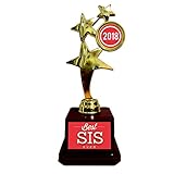 YaYa Cafe Birthday Gift for Sister, Best Sis Ever Sister Trophy Award for Sister - Star Golden Rakhi