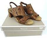 Tamaris 1-28383-38 Damen Sandalen Sandaletten Sommer Schuhe Pantoletten Damen Sandalette, Sommerschuhe für modebewusste Frau, Cognac (NUT) , EU 36 / US 5,5