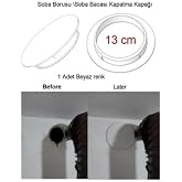 Beyaz Soba Bacası Kapatma Kapağı Sert Plastik D&uuml;z Model