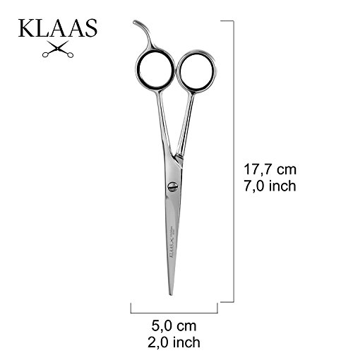 LUUK & KLAAS Profi Friseurschere aus rostfreiem Edelstahl mit einseitiger Mikroverzahnung – für präzisen und scharfen Schnitt | mit 2 Jahren Zufriedenheitsgarantie | Professionelle Haarschneideschere / Haarschere / Friseur-Schere / Coiffeur-Schere - 3