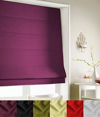 Faux Silk Roman Blind [Aubergine] [90cm x 135cm]