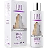 B Uniq - Champú matizador con pigmentos violetas para conseguir tonos plateados - Adiós al amarillo: revitaliza el cabello rubio teñido, decolorado y con mechas - Sin sulfatos - 250 ml